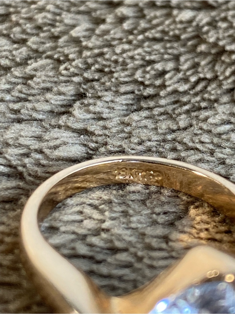 18k RGP Rose gold ring round cubic zirconia stone. - Picture 5 of 6